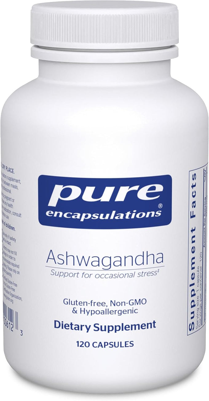 Pure Encapsulations Ashwagandha - 500 mg Ashwagandha Extract - Metabolism & Stress Support - Immune Support - GMO Free & Vegan - 60 Capsules