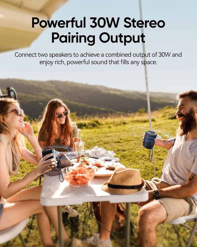 Portable Bluetooth Speaker Beach Vacation Essentials: Powerful Crystal Clear Sound/Dynamic Light/IPX5 Waterproof/All Day Playtime/BT 5.3/TWS Paring, Small Wireless Speaker for Outdoor|Travel|Camping