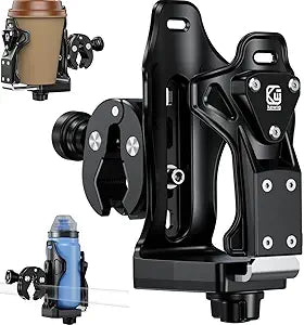 Kewig Anti-Theft Motorcycle Cup Holder, Extra Large Adjustable Size Bike Water Bottle Holder for 1.95-3.6" Diameter Bottles, Drink Holder for Stroller, Moto, Bicycle, Scooter, Wheelchair