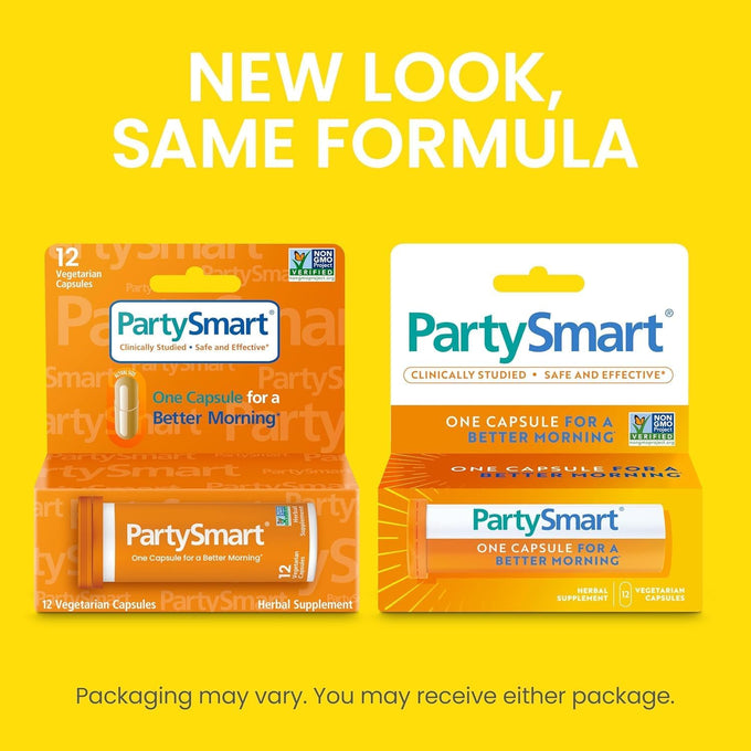 Himalaya PartySmart, 12 Capsule Tube, Plant Based, Vegan, Non-GMO, Gluten Free, Clinically Studied Alcohol Breakdown Liver Support