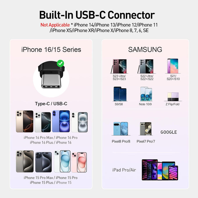 iWALK Portable Charger for iPhone 17/16/15 USB-C Small Power Bank 20W 4,500mAh Fast Charging Battery Pack Compatible with iPhone 15/16/16/17 Plus/17 Pro/17 Pro Max, Samsung Galaxy S25/S24/S23 Android