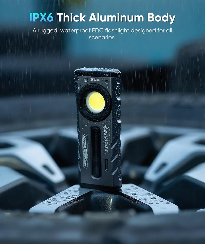 ZF8313 Rechargeable Flashlight, Mens Valentines Day Gifts for Him, Magnetic EDC Flashlight Rechargeable, 2000 Lumens LED Flashlight with RGB and UV Lighting Source for Outdoor, Car Repairing
