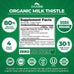 Zazzee USDA Organic Milk Thistle 30:1 Extract, 80% Silymarin, 120 Vegan Capsules, 4 Month Supply, Certified Kosher, High Potency Liver & Antioxidant Support, Silybum Marianum, Non-GMO, Made in the USA