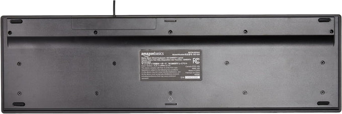 Wired QWERTY Keyboard, Full-Sized, Black