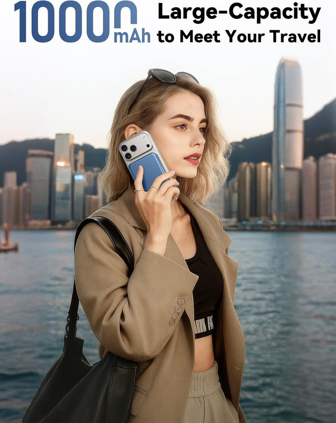Magnetic Portable Charger, 10000mAh for Magsafe Battery Pack, 20W Fast Charging Power Bank, Travel Essential of Wireless Charger Compatible with iPhone 17/16/15/14/13 Pro/Max/Air/Plus-DarkBlue
