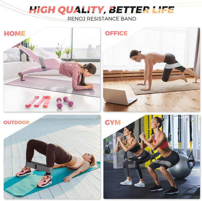Renoj Resistance Bands for Workout: 3-Set Exercise Bands for Pilates, Yoga, Home Gym