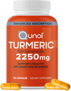 Qunol Turmeric Curcumin 2250mg, Black Pepper Extract, Supports Joint Health, 90 Capsules