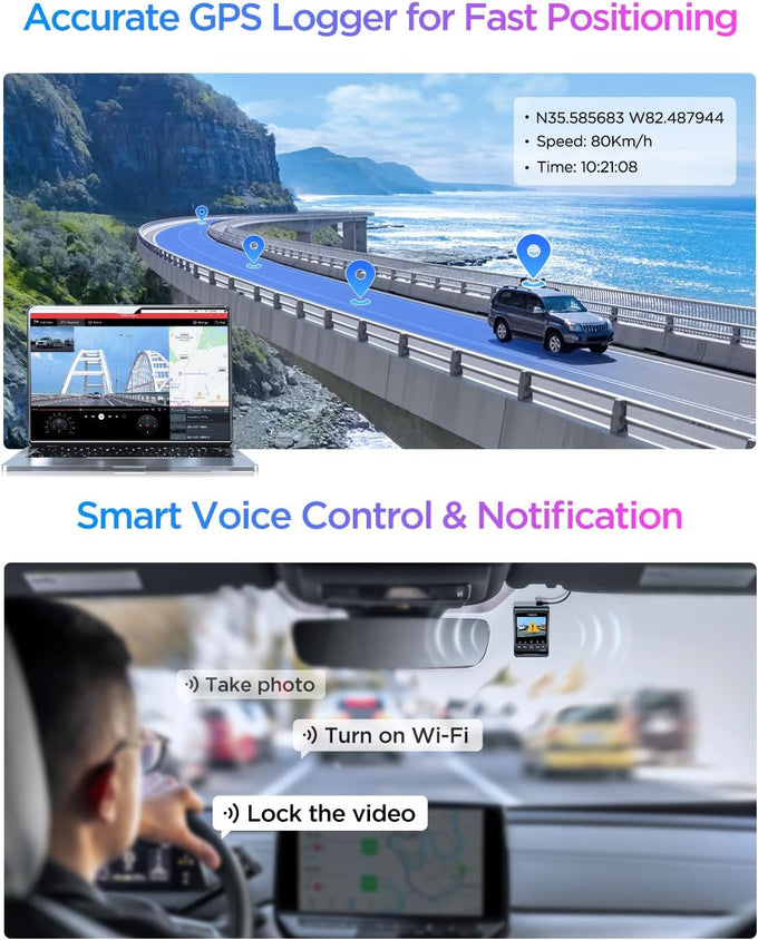 VIOFO A329S 4K 3 Channel Dash Cam, 4K Front + 2K Cabin Fisheye (210°) + 2K Rear, Power Saving Parking Mode, Wi-Fi 6 App Control, All-Channel STARVIS 2 Sensors, Supports up to 4TB SSD Storage