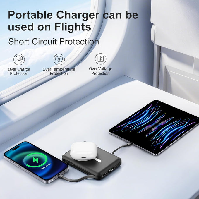 for Magsafe Portable Charger - 10000mAh Battery Pack for Magsafe with USB-C Cable and PD 20W USB C Fast Charging LED Display, Magnetic Wireless Power Bank for iPhone 17/16/15/14/13/12/Pro/Pro Max