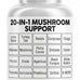 Clean Nutraceuticals Lions Mane 20in1 Mushroom Supplement with Turkey Tail Reishi Cordyceps Chaga Maitake Meshima Poria Cocos Shiitake Oyster Porcini Enoki - 1 Pack