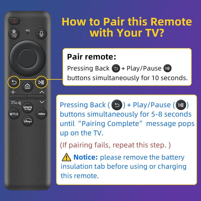 Rechargeable Voice Remote for Samsung Smart TVs, Replacement for 2019–2025 Samsung TV Remote Control with Solar Charging and Voice Search. 2-Year Warranty.