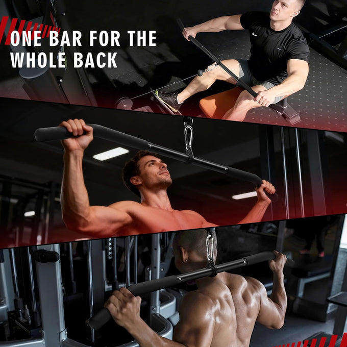 39.7'' Lat Pulldown Bar with 360° Rotation, Curl Tricep Press Down for Strength Workouts