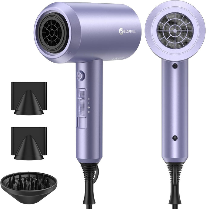 Slopehill Professional Ionic Hair Dryer, 1800W Fast Drying Low-Noise Blow Dryer with Diffuser & Concentrator (Lavender)