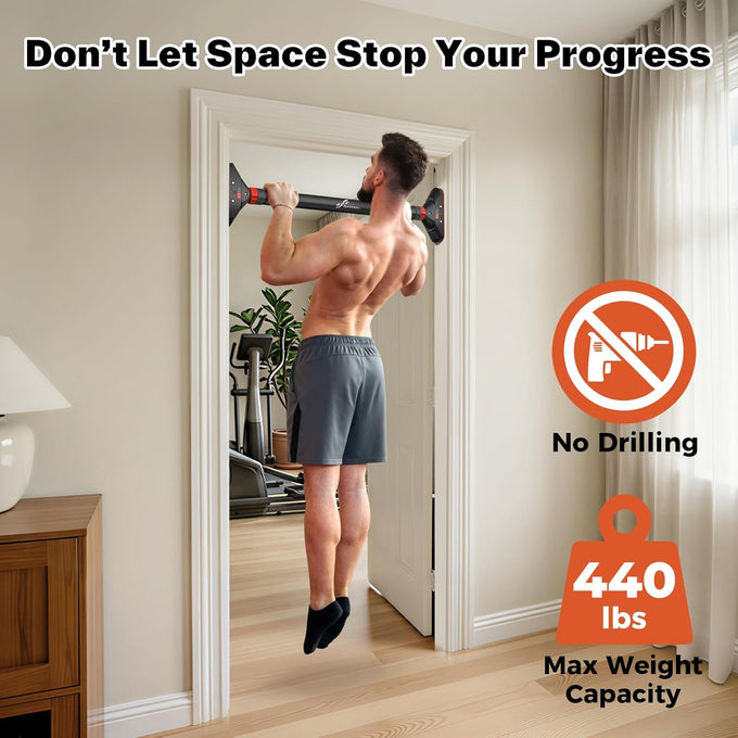Sportneer Adjustable Doorway Pull-Up Bar, 440 lbs Capacity, No Drilling