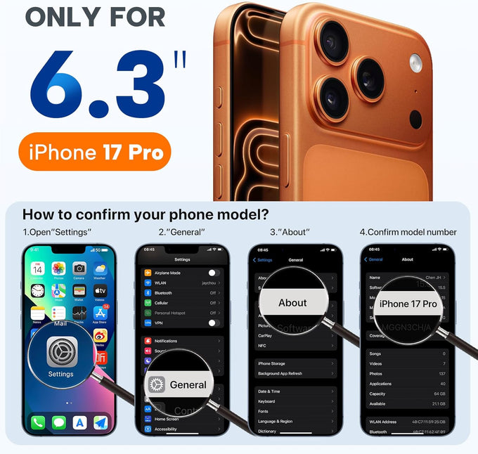 Miracase Magnetic for iPhone 17 Pro Case, Compatible with MagSafe, Integrated Silicone Camera Control Cover, 3.0mm Thicken Shockproof Drop Protection Phone Case for 17 Pro,Dark Blue