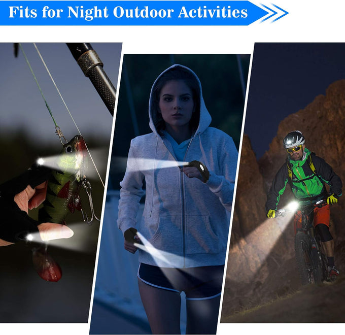 LED Flashlight Gloves, Valentines Day Gifts for Him Men Boyfriend Husband, Mens Gifts for Fathers Day Christmas Birthday, Cool Gadget Waterproof Hands-Free Finger Lights for Camping Fishing Repairing