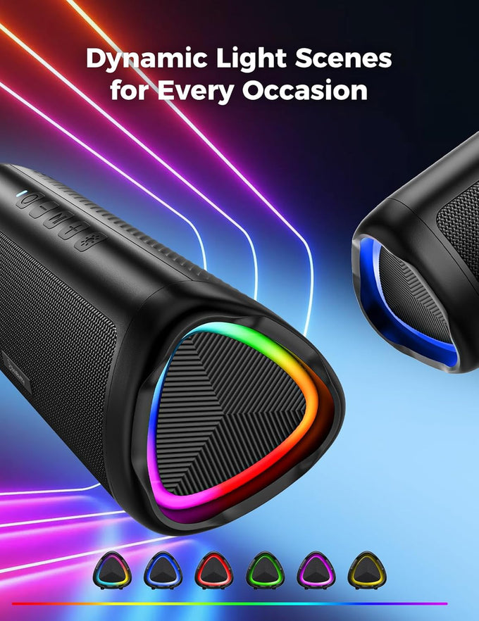 Bluetooth Speaker with HD Sound, Portable Wireless, IPX5 Waterproof, Up to 20H Playtime, TWS Pairing, BT5.3, for Home/Party/Outdoor/Beach, Electronic Gadgets, Birthday Gift (Black)