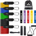 WHATAFIT Resistance Bands Set - 5 Levels, Handles, Straps, Anchor for Home Gym