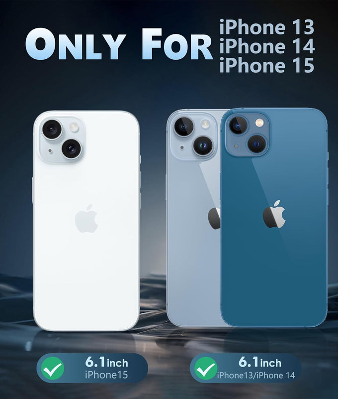 FNTCASE for iPhone 15 Case Clear: iPhone 14/13 Case Magnetic Phone Cases with Screen Protector Compatible with Magsafe Slim Anti Yellowing Rugged Protective Transparent Cell Cover (A-Clear)