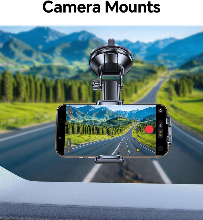 Romuto Phone Holders for Your Car Phone Holder Mount【Super Suction】 Cell Phone Mount for Car Accessories for Women Men Dashboard/Windshield/Vent Truck Stand Camera Mounts for iPhone Samsung