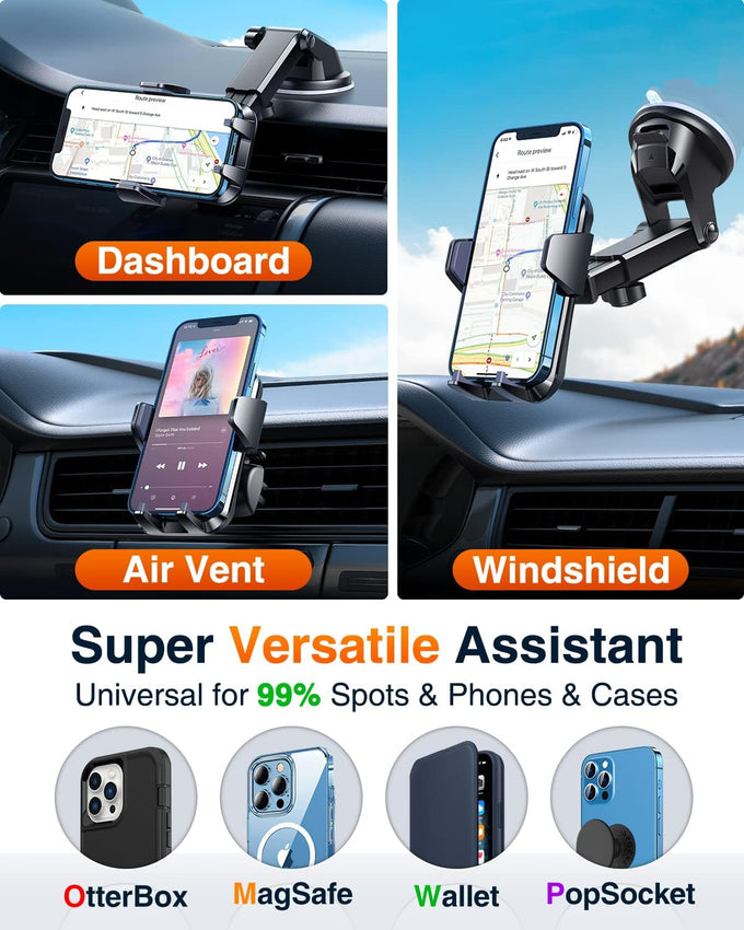 VANMASS【85+LBS Strongest Suction & Military-Grade Ultimate Car Phone Mount【Patent & Safety Certs】 Cell Phone Holder Truck for Dashboard Windshield Vent for iPhone 17 Pro Max 16 15 for Samsung