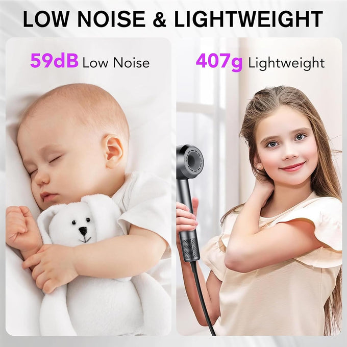 aowoka Hair Dryer, Higher Speed Professional High Speed Ionic Blow Dryer 500 Million Negative Ions & Heat-Control & 59dB Noise Hairdryer for Faster Drying