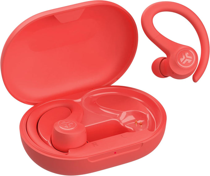 JLab Go Sport+ Wireless Workout Earbuds Featuring C3 Clear Calling, Secure Earhook Sport Design, 35+ Hour Bluetooth Playtime, and 3 EQ Sound Settings (Coral)