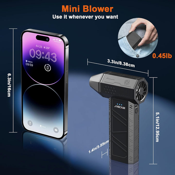 X3 Compressed Air Duster - Electric Air Duster with Brushless Motor,3 Gear Adjustable - mini Snow Blower- Rechargeable Air Duster for PC, Keyboard, Car,Outdoors,Home,Snow and Leaves Clearing