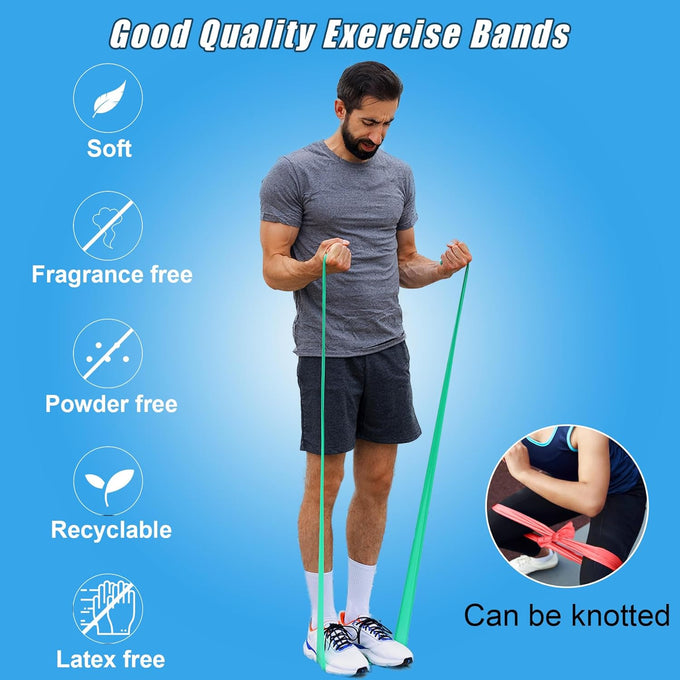 Resistance Bands for Workout, Physical Therapy, Yoga, Pilates - Latex Free Set