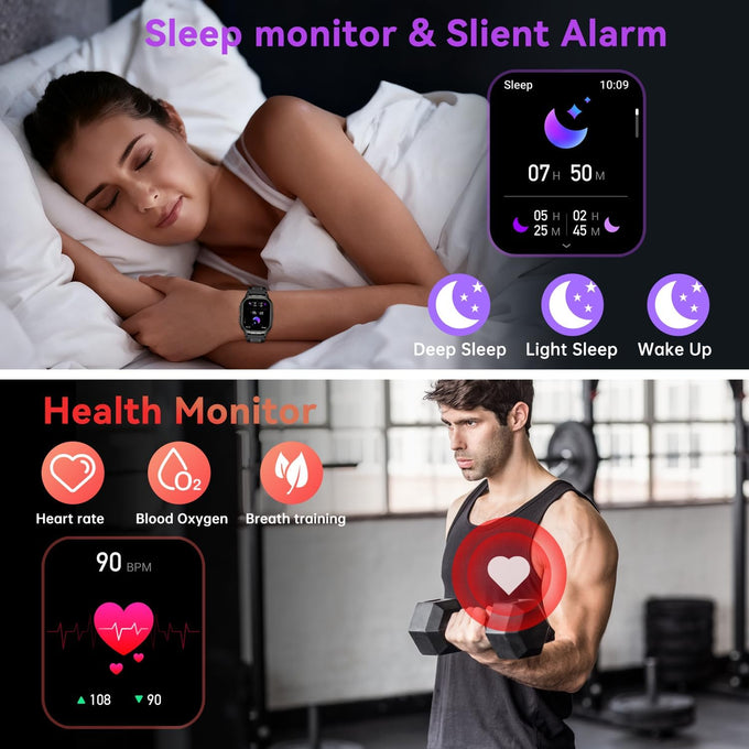 Smart Watch for Men – Fitness Tracker, Waterproof Military Digital Watch, Running & Sports, Answer Calls, Android & iPhone Compatible