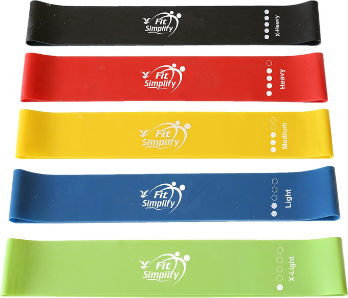 Fit Simplify Resistance Loop Bands - Set of 5 with Carry Bag & Guide