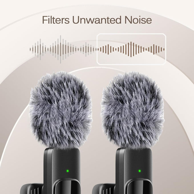 Professional Wireless Lavalier Lapel Microphone for iPhone, iPad, mini Video Recording Mic forInterview Video Podcast Vlog YouTube&Livestream, Noise Reduction, Plug &Play