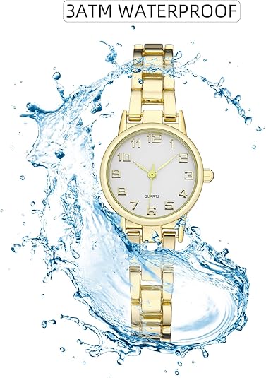 TWOPTION Women’s Waterproof Wrist Watch – Slim Analog Quartz Bracelet, Dainty Gift