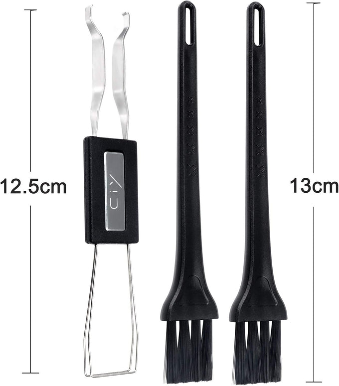 Keycap Puller Switch Puller Stainless Steel Keycap Removal Tool with 2 Pcs Keyboard Cleaning Brush for Mechanical Keyboard