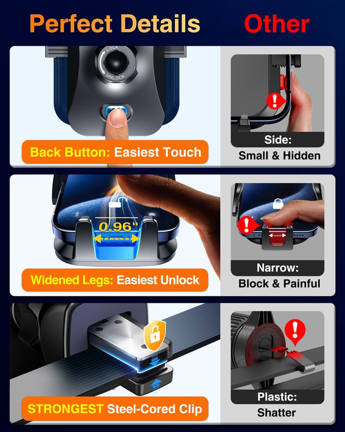 VANMASS【85+LBS Strongest Suction & Military-Grade Ultimate Car Phone Mount【Patent & Safety Certs】 Cell Phone Holder Truck for Dashboard Windshield Vent for iPhone 17 Pro Max 16 15 for Samsung