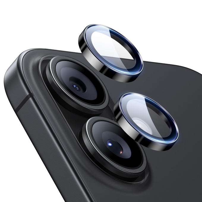 ESR Camera Lens Protector for iPhone 17/iPhone 16/iPhone 16 Plus, Ultra-tough HD Individual Lens Protectors, Ultra-thin Tempered Glass, 1 Pack, Black