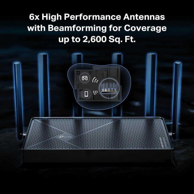 TP-Link Tri-Band BE9700 WiFi 7 Router Archer BE600 | 10G WAN/LAN +2.5G +3× 2.5G Ports, New 320Mhz Channel | Covers up to 2,600 Sq. ft and 120 Devices | VPN, HomeShield for Network Security