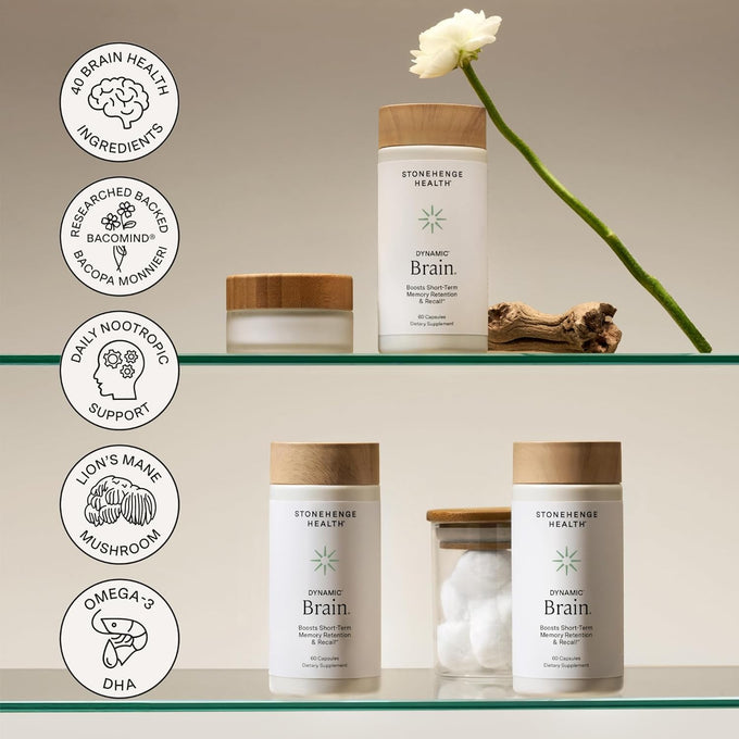 Stonehenge Health Dynamic Brain Bacopa Nootropic Formula with Phosphatidylserine and DHA