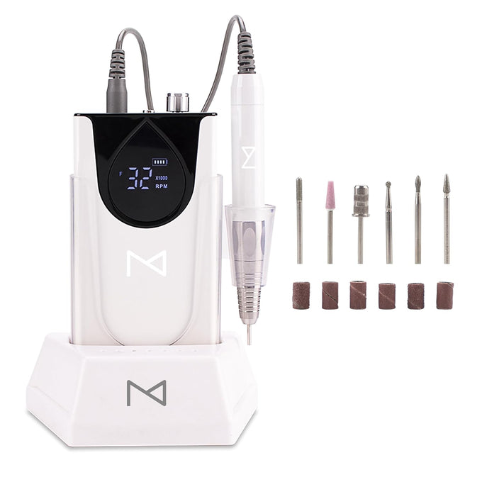 M - Max Brushless Nail Drill & GlowPro UV/LED Lamp Bundle | Professional Electric File for Manicures & Pedicures | Fast Curing Gel & Acrylic Nails | Dual Light Source UV/LED Dryer | Adj