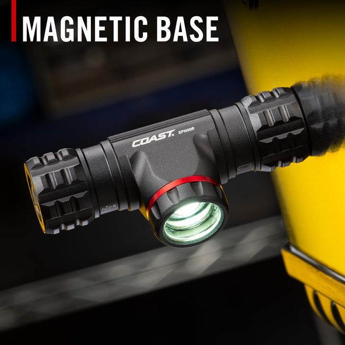 Coast XPH30R 1200 Lumen USB-C Rechargeable Dual Power Headlamp with Twist Focus Beam and Magnetic Base