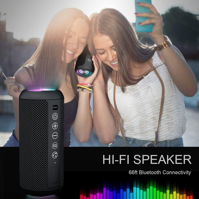 Ortizan Portable Bluetooth Speaker (1nd Gen), IPX7 Waterproof, Wireless, Big Sound and Deep Bass, TWS Pairing, 30Hrs of Playtime, Valentines Day Gifts for Him, Birthday Gifts for Men Women - Black
