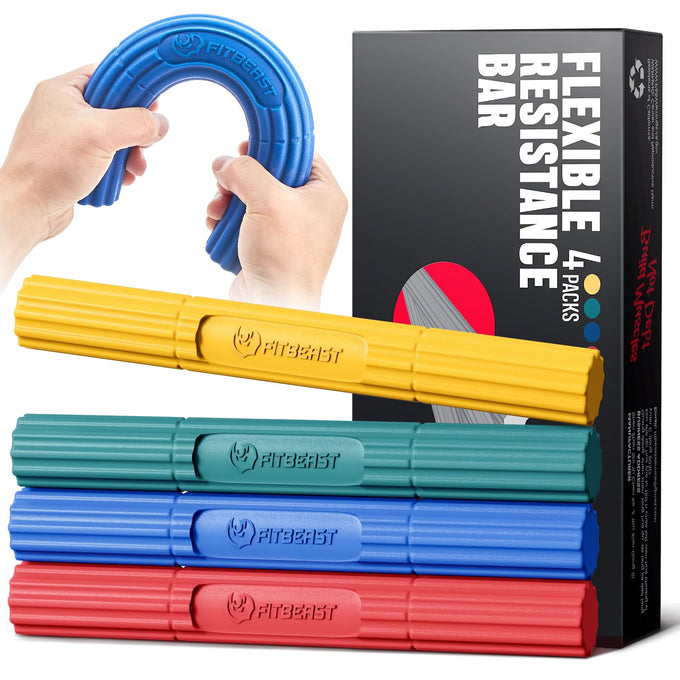 FitBeast Flex Therapy Bar, Tennis Elbow Therapy Bar - Ideal for Relieve Tendonitis Pain & Improve Grip Strength, Fitness Resistance Bar for Golfers Elbow & Tendinitis, Twist Bar for Physical Therapy
