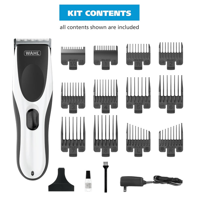 Wahl Clippers Home Pro Cordless Rechargeable Hair Clippers for Men with Precision Haircutting Blades & Secure Snap-N-Lock Attachment Guards – Model 3028835