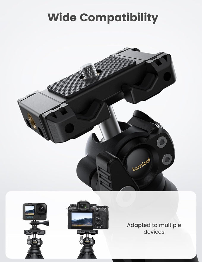 Lamicall Tripod for iPhone - 3 in 1 Flexible Phone Tripod with Wireless Remote - iPhone Tripod Stand for Video Recording Vlogging Selfie Compatible with iPhone Samsung Go Pro, Digital Camera