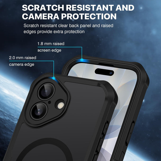 CENHUFO Magnetic Privacy for iPhone 17 Case [Compatible with Magsafe] Full Body Phone Case Built-in 9H Tempered Glass Privacy Screen Protector Camera Protection Shockproof Bumper Clear Cover -Black