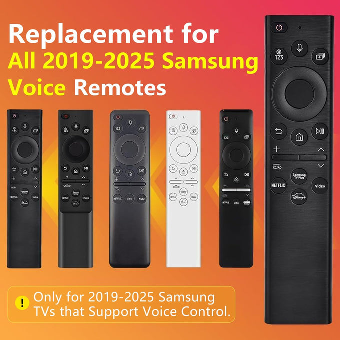 Replacement Remote for Samsung Smart TV (2019–2025), Voice Control Compatible, No Solar Cell