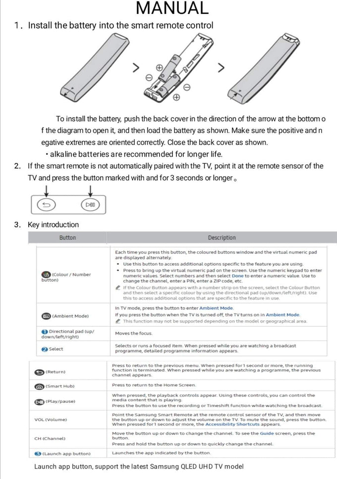 for Samsung TV Remote Replacement,Compatible with Samsung Smart TV 2015-2024 Models, Quick Access to Netflix, Prime Video