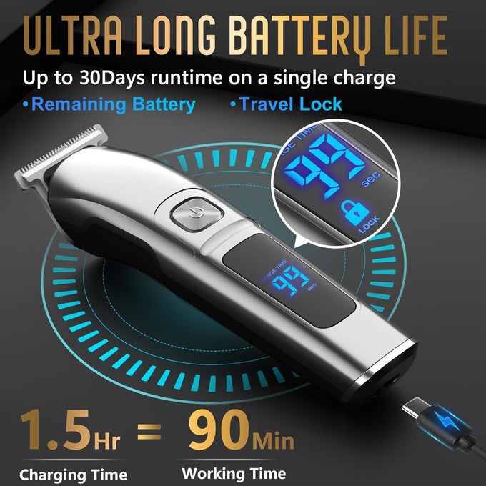 Ufree Beard Trimmer for Men, Waterproof Electric Razor for Nose, Body, Face & Mustache, Cordless Hair Clippers Shavers Grooming Kit, Valentines Day Gifts for Men Husband Father
