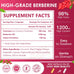 NATURE TARGET Berberine HCL 1200mg, Berberine Supplement with Ceylon Cinnamon, Chromium - Supports Immune, Gastrointestinal & Digestive Health, Non-GMO, 120 Capsules