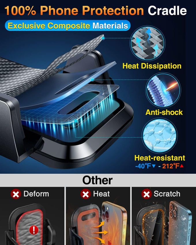 VANMASS【85+LBS Strongest Suction & Military-Grade Ultimate Car Phone Mount【Patent & Safety Certs】 Cell Phone Holder Truck for Dashboard Windshield Vent for iPhone 17 Pro Max 16 15 for Samsung